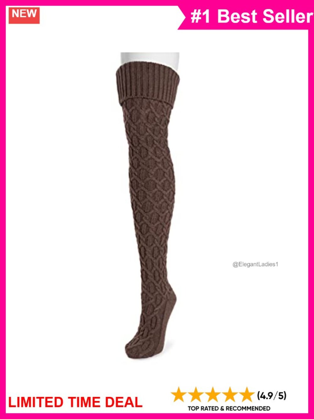 Chunky Cable Knit Over the Knee Tube Socks Acrylic Winter